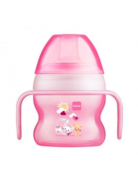 Biberon mam starter cup rosa 150 ml: Biberón mam starter cup rosa 150 ml, es un vaso de aprendizaje