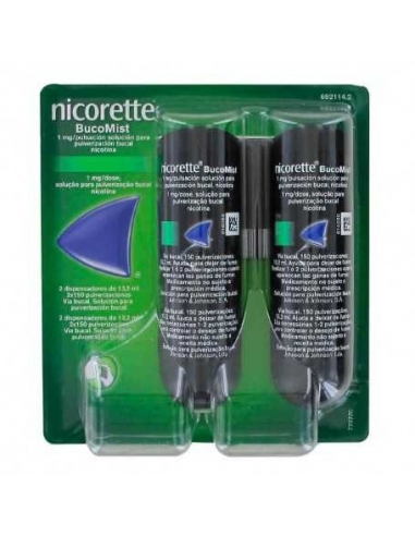 Nicorette bucomist 1mg 2x13ml: Pertenece al grupo de medicamentos utilizados como ayuda para dejar de fumar