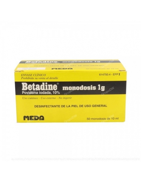 Betadine monodosis 1 g env clinico: La povidona iodada, principio activo de este medicamento
