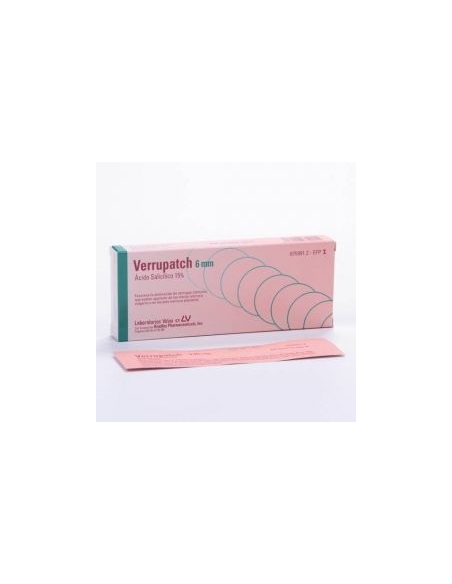 Verrupatch 3.75 mg 20 parches 6 mm: Es un medicamento en forma de parches cutáneos