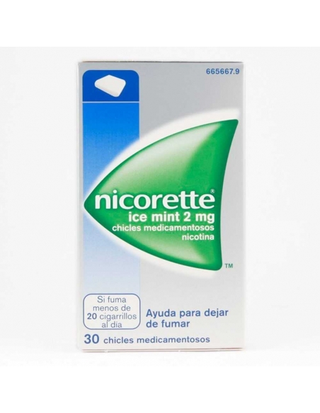 Nicorette ice mint 2 mg 30 chicles: Está indicado como ayuda para los fumadores
