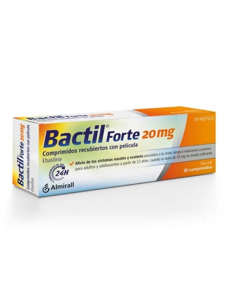 Bactil forte 20 mg 20 comp: Pertenece a un grupo de medicamentos denominados antihistamínicos (antialérgicos).