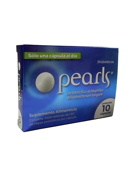 Pearls acidophilus 10 cap: Formula compuesta por la combinación de tres cepas de cultivos activos de probioticos