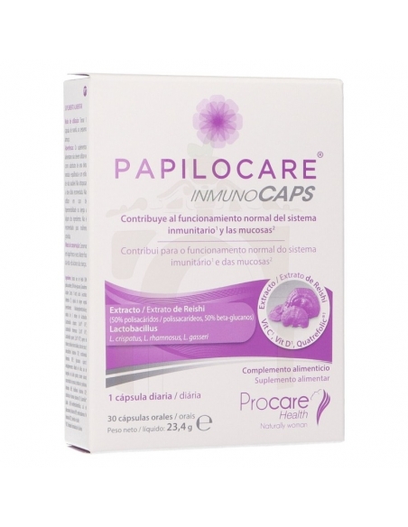 Papilocare inmunocaps 30 capsulas: Complemento alimenticio que ayuda al buen funcionamiento del sistema inmunitario gracias a su