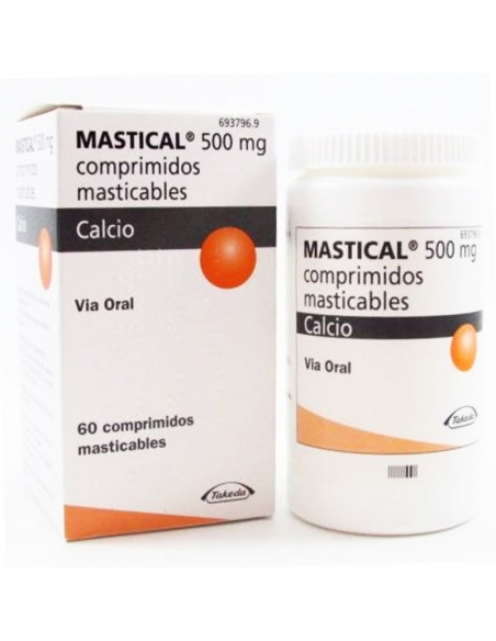 Mastical 60 comp masticable: Comprimidos masticables que contienen calcio
