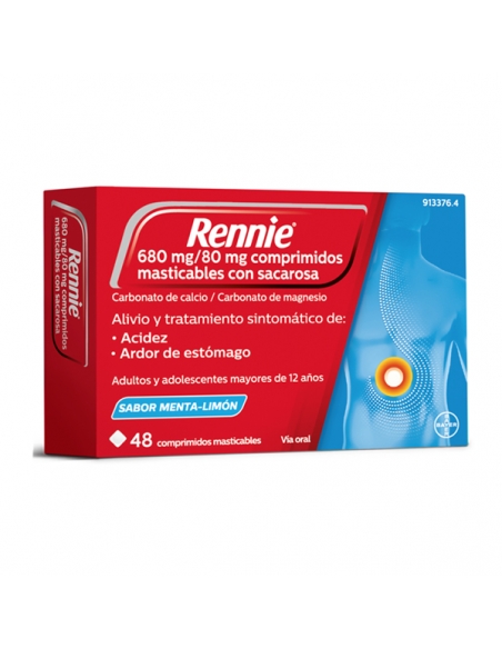 Rennie C/Sacarosa 84 Comprimidos Masticables Menta Limón