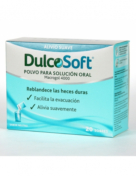 Dulcosoft polvo solución oral 20 sobres: Complemento alimenticio que contribuye a aliviar eficazmente el estreñimiento