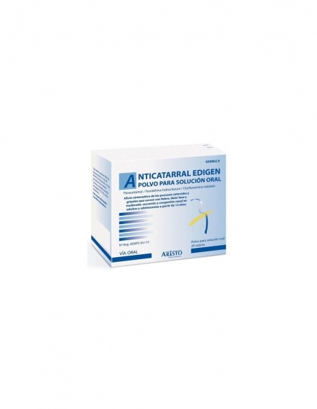 Anticatarral Edigen es una asociación de paracetamol, fenilefrina y clorfenamina .