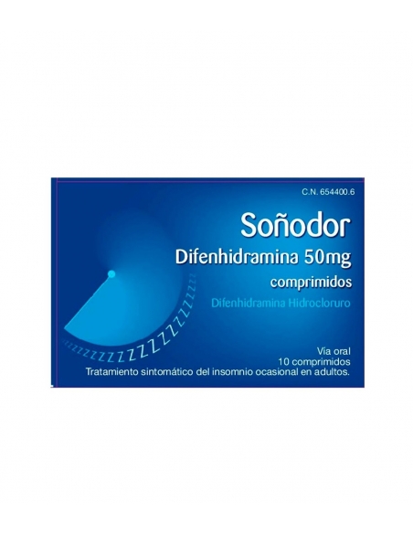 Soñodor difenhidramina 50 mg comprimidos está indicado en adultos en el tratamiento sintomático delinsomnio ocasiona.