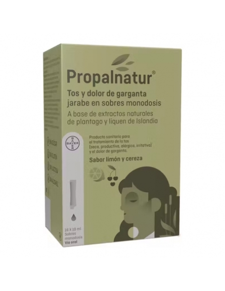 Propalnatur tos y dolor garganta 10ml 16 sobres: Complemento alimenticio para el tratamiento de la tos seca.