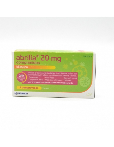Abrilia 20 mg comprimidos contiene bilastina como principio activo.