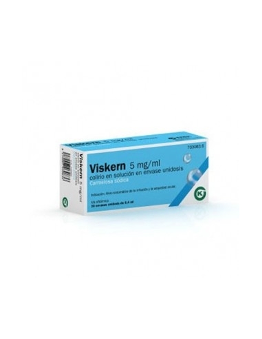 Viskern 5 mg/ml colirio 0.4 ml 30 monodosis: Viskern es un sustituto de lágrimas.
