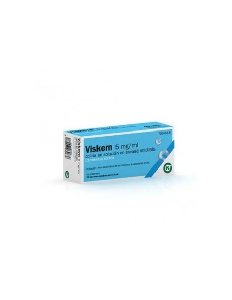 Viskern 5 mg/ml colirio 0.4 ml 30 monodosis: Viskern es un sustituto de lágrimas.