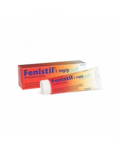 Fenistil gel 50 g: Contiene dimetindeno maleato, un principio activo que pertenece al grupo de medicamentos llamados antihistamí