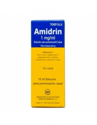Amidrin nebulizador nasal: Este medicamento pertenece al grupo de los medicamentos denominados simpaticomiméticos.
