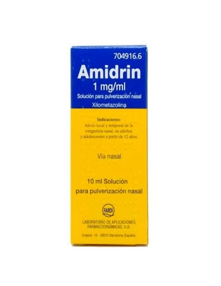 Amidrin nebulizador nasal: Este medicamento pertenece al grupo de los medicamentos denominados simpaticomiméticos.