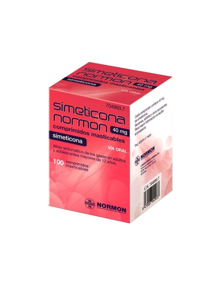 Simeticona normon 40 mg 100 comprimidos: Contiene el principio activo simeticona, que pertenece a un grupo de medicamentos que a