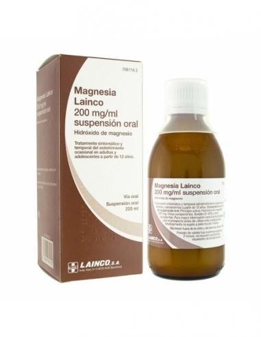 Magnesia lainco 200mg/ml suspensión oral 220ml: Es un medicamento con actividad laxante.