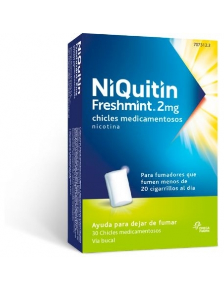 Niquitin freshmint gums 2 x 30: Se utiliza para ayudar a las personas a dejar de fumar.