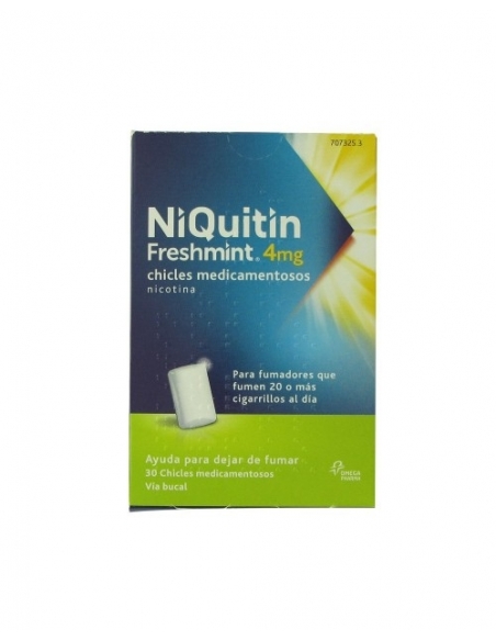 Niquitin freshmint gums 4 x 30: Se utiliza para ayudar a las personas a dejar de fumar.
