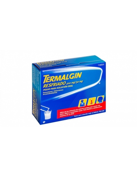 Termalgin resfriado 500/30 mg solución oral: Termalgin Resfriado contiene 2 principios activos:  el paracetamol es un analgésico