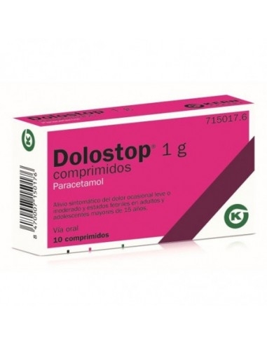 Dolostop 1 g 10 comprimidos: Es eficaz para reducir el dolor y la fiebre.