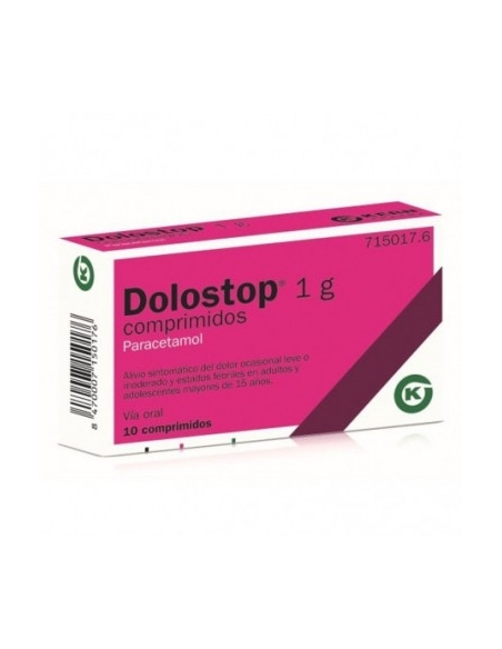 Dolostop 1 g 10 comprimidos: Es eficaz para reducir el dolor y la fiebre.