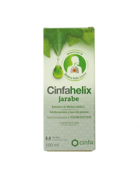 Cinfahelix 8.25 mg/ml jarabe tos 100 ml: Cinfahelix es un medicamento a base de plantas utilizado como expectorante para la tos