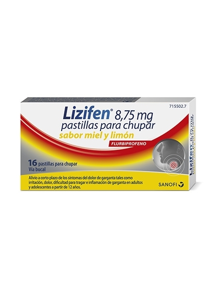 Lizifen miel y limón 16 comprimidos para chupar: Contiene flurbiprofeno. El flurbiprofeno pertenece a un grupo de medicamentos d