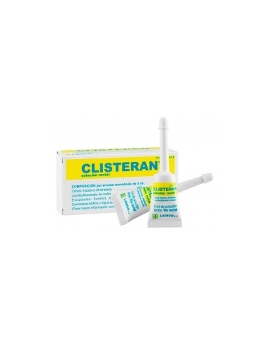 Clisteran solución rectal 4 enema 5 ml: Clisteran es un medicamento con acción laxante, que se administra por vía rectal y que a