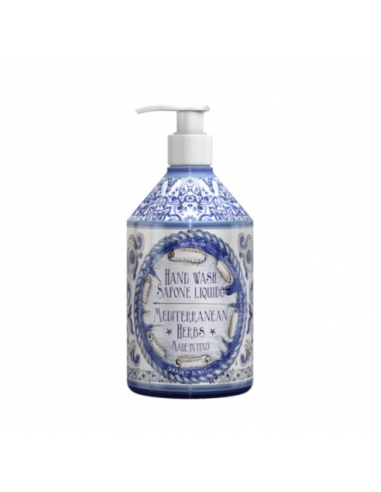 Rudy jabón manos hierbas mediterráneas 500ml: Jabón de manos con notas olfativas de mirto y jengibre.