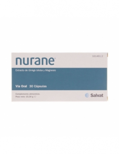 Nurane 30 capsulas: Complemento alimenticio que estimula la circulación sanguínea central y periférica, aportando la mejor funci