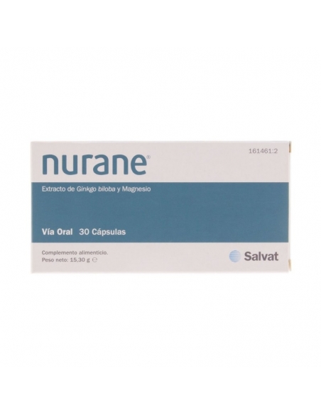 Nurane 30 capsulas: Complemento alimenticio que estimula la circulación sanguínea central y periférica, aportando la mejor funci