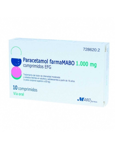 Paracetamol mabo 1000 mg 10 comprimidos efg: Paracetamol pertenece al grupo de medicamentos llamados analgésicos y antipiréticos