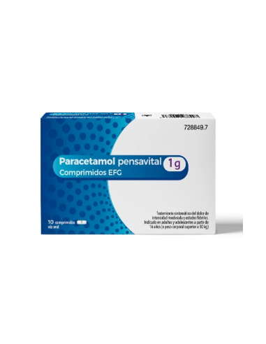 Paracetamol pensavital 1 g 10 comprimidos efg: Paracetamol pertenece al grupo de medicamentos llamados analgésicos y antipirétic