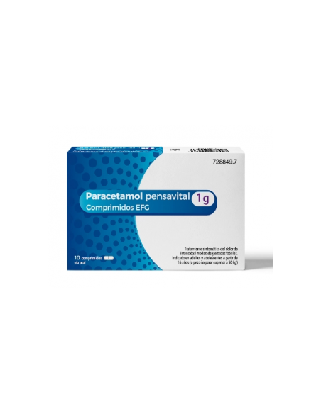 Paracetamol pensavital 1 g 10 comprimidos efg: Paracetamol pertenece al grupo de medicamentos llamados analgésicos y antipirétic