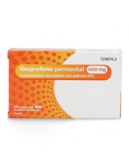 Ibuprofeno pensavital 400 mg 20 comprimidos efg: Ibuprofeno, principio activo de este medicamento, actúa reduciendo el dolor y l