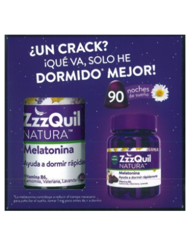 Zzzquil natura edición especial 90gominolas: Complemento alimenticio de origen natural compuesto de melatonina.