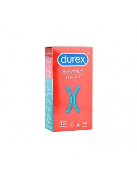 Profilac durex sensitivo suave slim fit 10unidades: Línea de preservativos finos y extra lubricados.