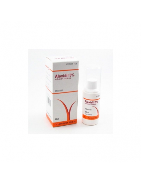 Aloxidil 5 % solución cutánea 60 ml: Este medicamento está indicado para el tratamiento de la caída moderada del cabello .