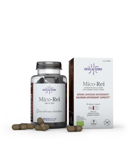 Mico rei 70 cápsulas hifas da terra: Complemento alimenticio con una alta concentración de Ganoderma Lucidum un hongo capaz de v