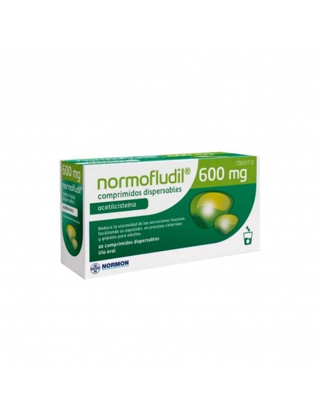 Normofludil 600 mg 20 comprimidos dispersables: Acetilcisteína, principio activo de este medicamento, pertenece a un grupo de me