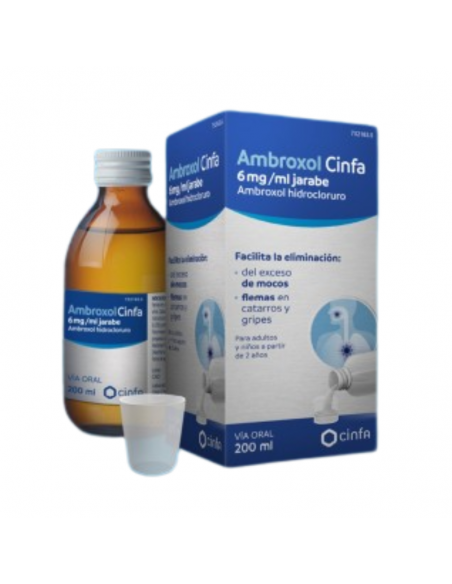 Ambroxol cinfa 6mg/ml 1 frasco 200ml efg: Ambroxol, principio activo de este medicamento, pertenece a un grupo de medicamentos d