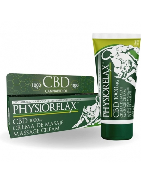 Physiorelax cbd 1000mg crema masaje 75ml: Crema para masaje que desde su aplicación proporciona alivio y bienestar.