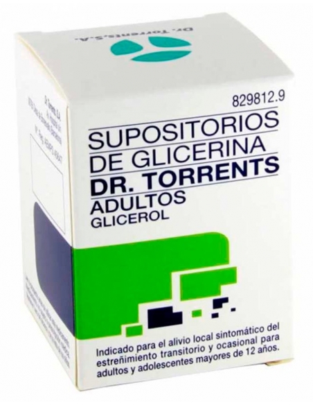 Supositorios glicerina torrents adulto 12 unidades: El glicerol, principio activo de este medicamento, es un laxante que se admi