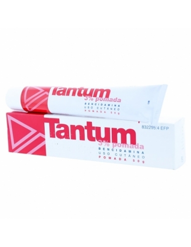 Tantum 50 g pomada: Tantum contiene el principio activo hidrocloruro de bencidamina que pertenece al grupo de medicamentos antii
