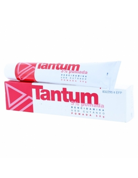 Tantum 50 g pomada: Tantum contiene el principio activo hidrocloruro de bencidamina que pertenece al grupo de medicamentos antii