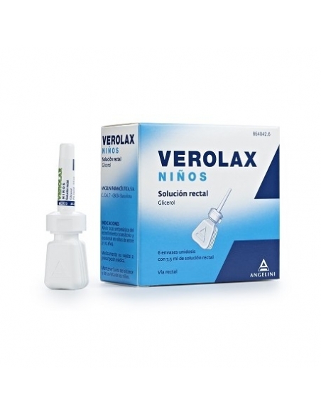 Verolax infantil 6 enemas rectales: El glicerol, principio activo de este medicamento es un laxante, que se administra por vía r