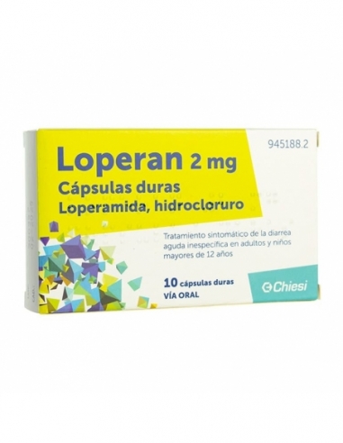 Loperan 10 capsulas: Loperan es un antidiarreico que reduce los movimientos y secreciones intestinales.