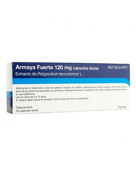 Armaya fuerte 120 mg 24 capsulas: Armaya Fuerte es un medicamento tradicional a base de plantas.